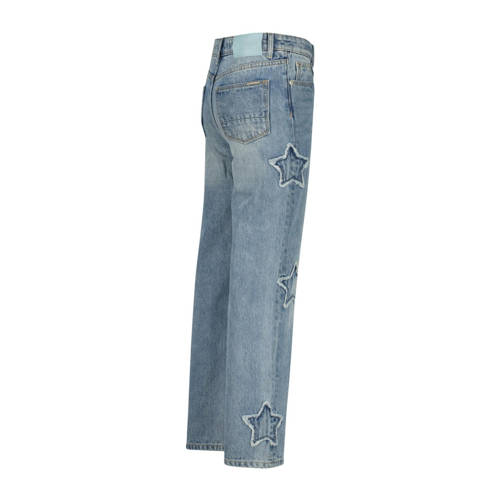 VINGINO wide leg jeans Cato light vintage Blauw Meisjes Katoen Effen 128