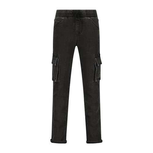 Vingino slim fit jeans Davino dark grey vintage Grijs Jongens Denim Effen