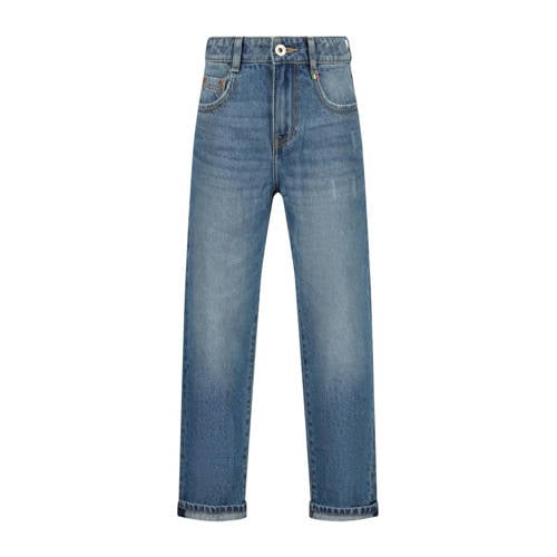 Vingino loose fit jeans Castiano blue vintage Blauw Jongens Katoen Effen