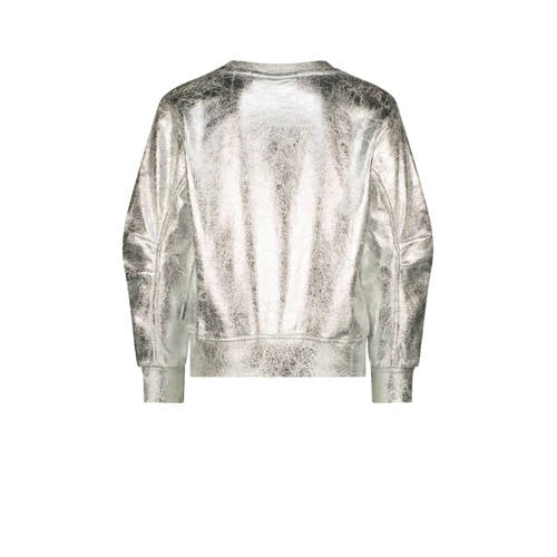 VINGINO sweater Nizanne zilver Meisjes Katoen Ronde hals Effen 128