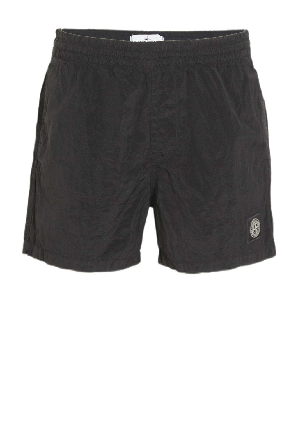 Zwarte jongens Stone Island zwemshort van polyamide met elastische tailleband met koord en effen