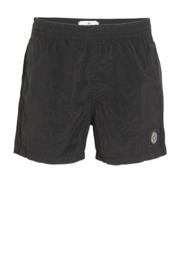 thumbnail: Zwarte jongens Stone Island zwemshort van polyamide met elastische tailleband met koord en effen