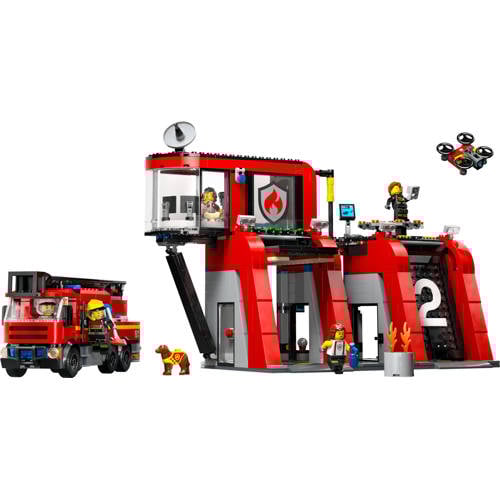 Lego City Brandweerkazerne en brandweerauto 60414 Bouwset
