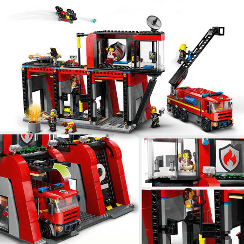 Lego City Brandweerkazerne en brandweerauto 60414 Bouwset