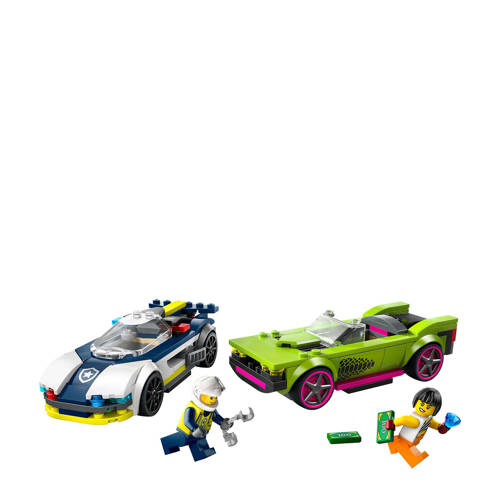 Lego City Politiewagen en snelle autoachtervolging 60415 Bouwset