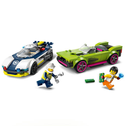 Lego City Politiewagen en snelle autoachtervolging 60415 Bouwset
