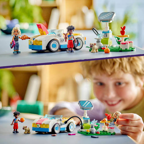 Lego Friends Elektrische auto en oplaadpunt 42609 Bouwset