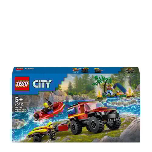 Lego City 4x4 brandweer auto met reddingsboot 60412 Bouwset