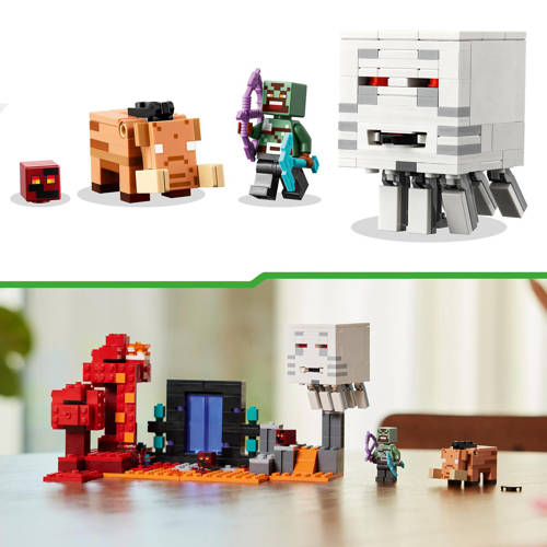 Lego Minecraft Hinderlaag bij het Nether-portaal 21255 Bouwset