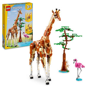 3-in-1 Safaridieren Speelgoed Set met Giraffe, Gazelles en Leeuw 31150