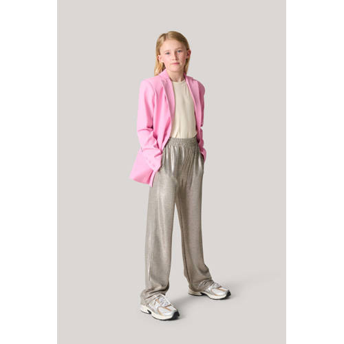 Shoeby loose fit broek met glitters goud Zilver Meisjes Polyester Effen 98 104
