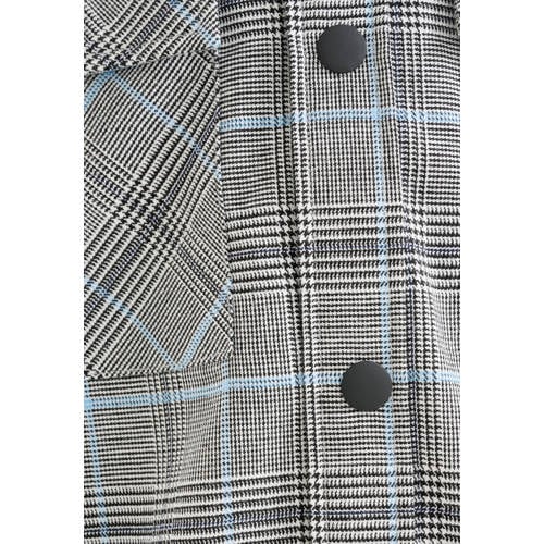Shoeby overshirt met ruitprint grijs blauw wit Overhemd Jongens Polyester Klassieke kraag 98 104