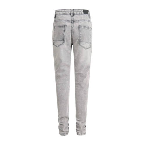 Shoeby tapered fit jeans grey denim Grijs Jongens Stretchdenim Effen 104