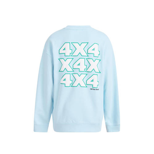 Shoeby sweater met backprint lichtblauw Backprint 98 104