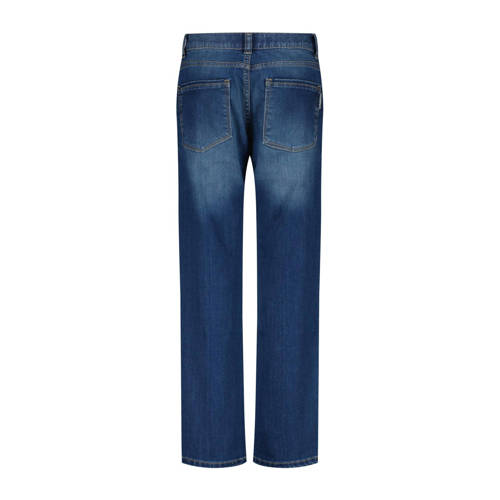VINGINO straight fit jeans Paco medium blue denim Blauw Effen 128