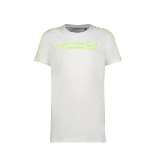 Vingino x Messi T-shirt Jaxe met logo wit Jongens Stretchkatoen Ronde hals - 104