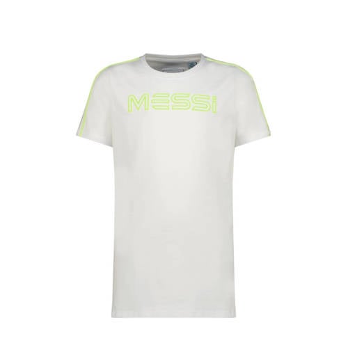 Vingino x Messi T-shirt Jaxe met logo wit Jongens Stretchkatoen Ronde hals