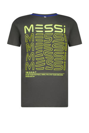 T-shirt Jacko met backprint donkergrijs/geel