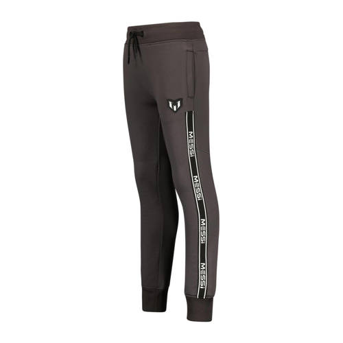 VINGINO x Messi joggingbroek Serto met zijstreep donkergrijs Jongens Sweat 140