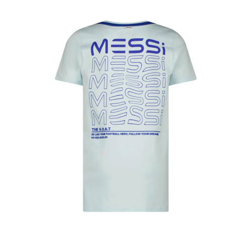 VINGINO x Messi T-shirt Jacko met backprint lichtblauw hardblauw Jongens Stretchkatoen Ronde hals 104