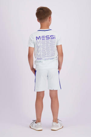 T-shirt Jacko met backprint lichtblauw/hardblauw