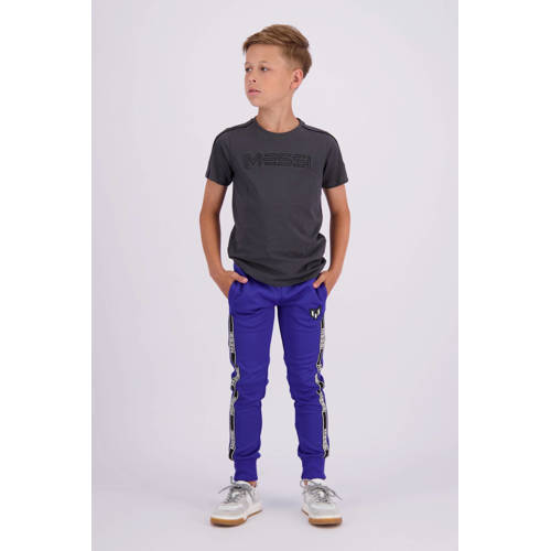 VINGINO x Messi T-shirt Jaxe met logo donkergrijs Jongens Stretchkatoen Ronde hals 104