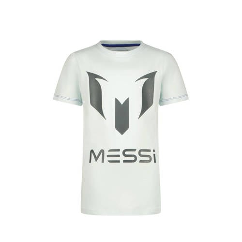 Vingino x Messi T-shirt met logo lichtblauw/grijs Jongens Stretchkatoen Ronde hals