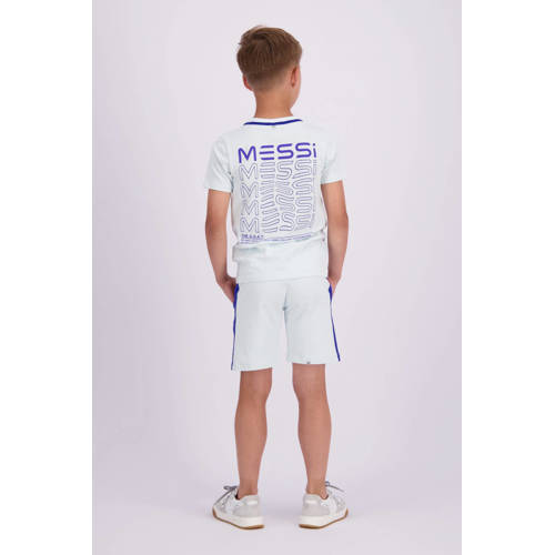 VINGINO x Messi sweatshort Rafo met logo lichtblauw hardblauw Korte broek 104