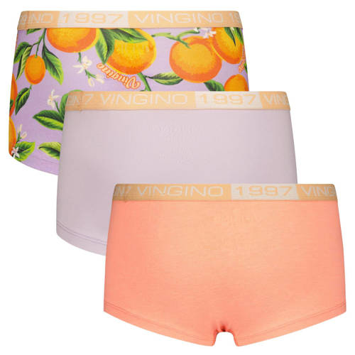 VINGINO short Orange set van 3 lila oranje Slip Paars Meisjes Stretchkatoen 110 116