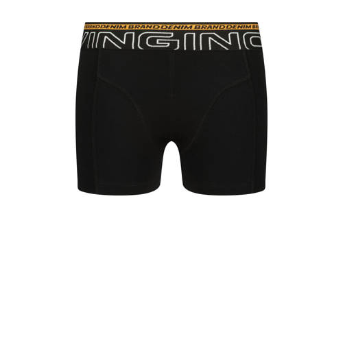 VINGINO boxershort Black Leaf set van 2 zwart oranje Jongens Stretchkatoen 110 116