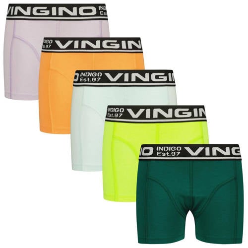 Vingino boxershort Colors - set van 5 groen/multicolor Jongens Stretchkatoen