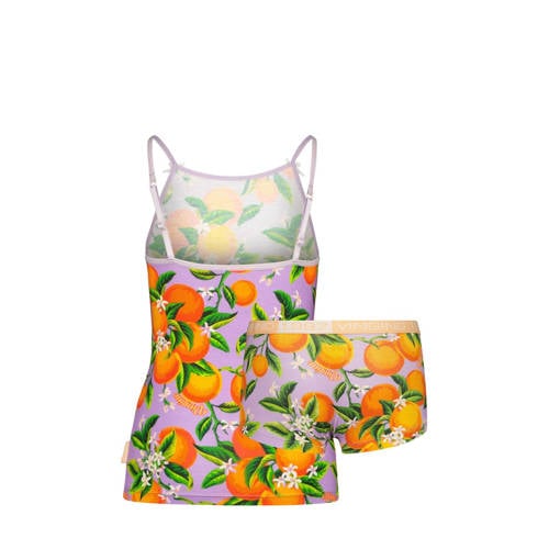 VINGINO singlet + short Orange lila oranje Top + short Paars Meisjes Stretchkatoen Ronde hals 98 104