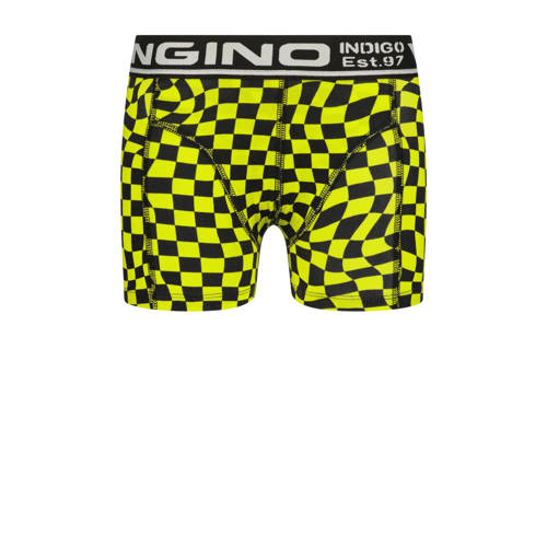 VINGINO tanktop + boxerhort Check zwart neon geel Top + short Jongens Stretchkatoen Ronde hals 98 104