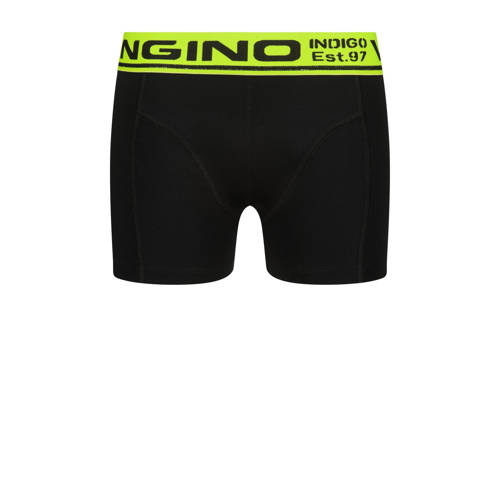 VINGINO boxershort Check set van 3 zwart neon geel Jongens Stretchkatoen 98 104