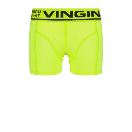 VINGINO boxershort Check set van 3 zwart neon geel Jongens Stretchkatoen 110 116