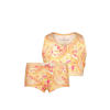 Vingino bh top + short Leaf oranje/roze