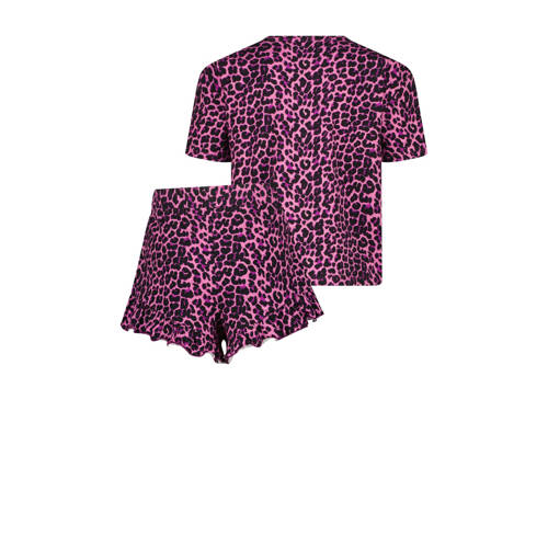 VINGINO shortama Waranda roze zwart Meisjes Stretchkatoen Ronde hals All over print 98 104