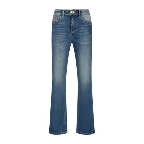 Vingino flared jeans Catie medium blue denim Blauw Meisjes Stretchdenim
