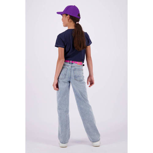 VINGINO T-shirt Hetty met printopdruk donkerblauw paars Meisjes Stretchkatoen Ronde hals 128
