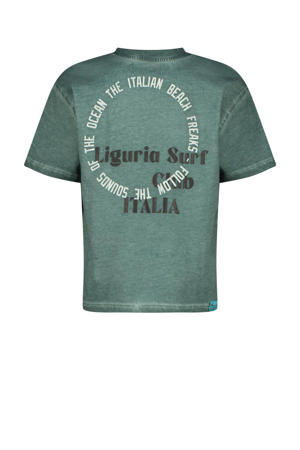 T-shirt Hyma met backprint warmgroen