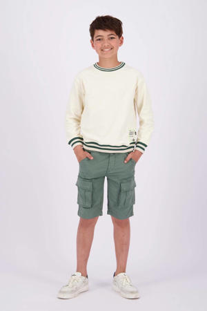 sweater Nijo met backprint ecru/zwart