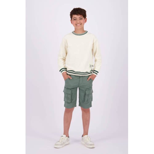 VINGINO sweater Nijo met backprint ecru zwart Backprint 164