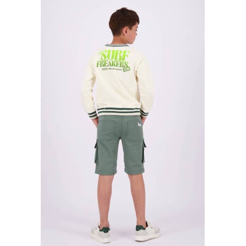 VINGINO sweater Nijo met backprint ecru zwart Backprint 164