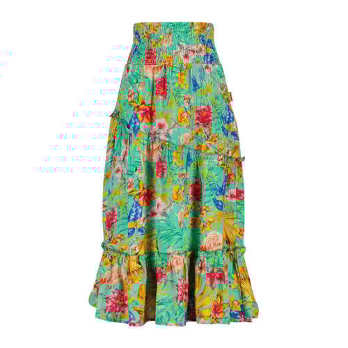 VINGINO gebloemde rok Qisanne groen multicolor Meisjes Viscose Bloemen 140