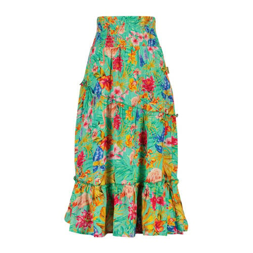 VINGINO gebloemde rok Qisanne groen multicolor Meisjes Viscose Bloemen 140