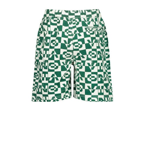 VINGINO casual short Rafie met all over print flessengroen wit Korte broek Jongens Katoen 152