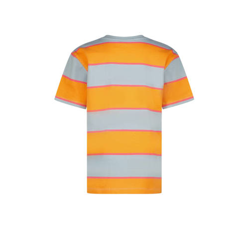 VINGINO gestreept T-shirt Hifo lichtblauw oranje Jongens Katoen Ronde hals 128