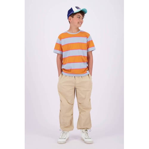 VINGINO gestreept T-shirt Hifo lichtblauw oranje Jongens Katoen Ronde hals 128