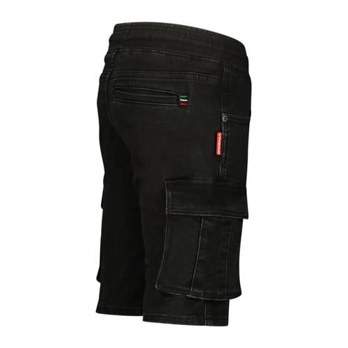 VINGINO cargo short Cecario black denim Korte broek Zwart Jongens Stretchdenim 146