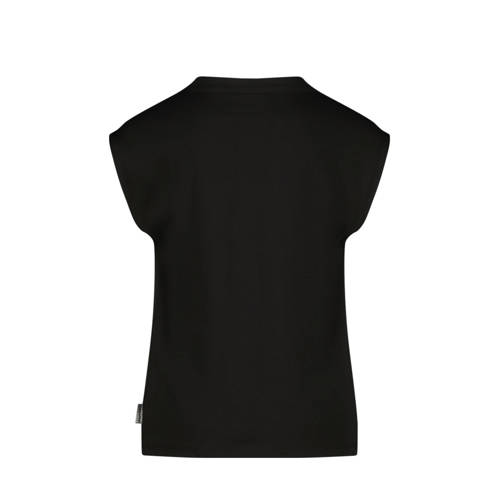 VINGINO T-shirt Henya met printopdruk zwart Meisjes Katoen Ronde hals Printopdruk 128